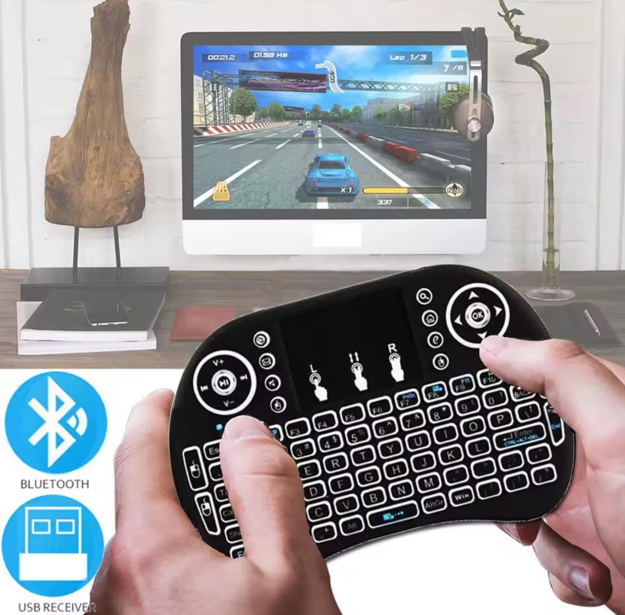 Mini teclado con mouse táctil