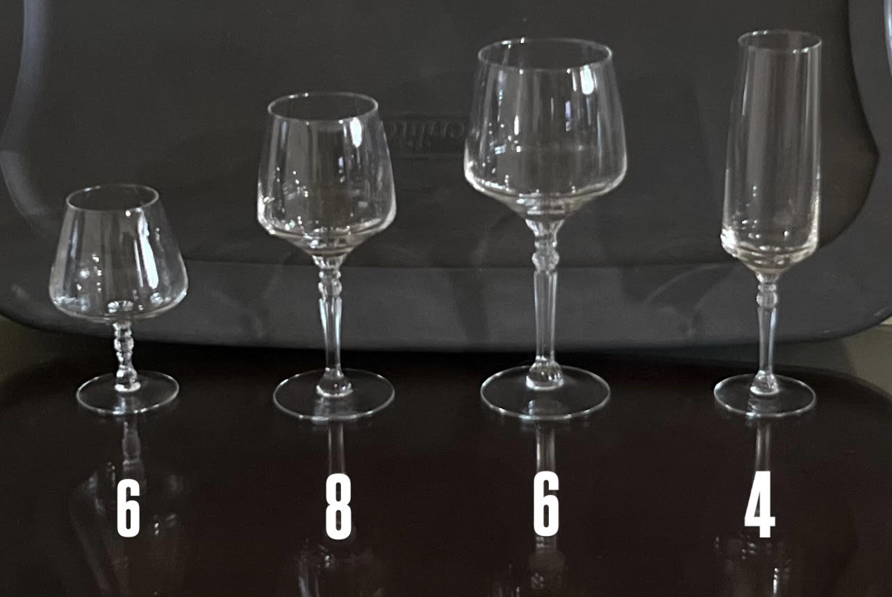 Juego de compas de vidrio