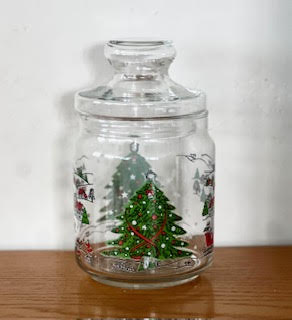 Recipiente de vidrio navideño 